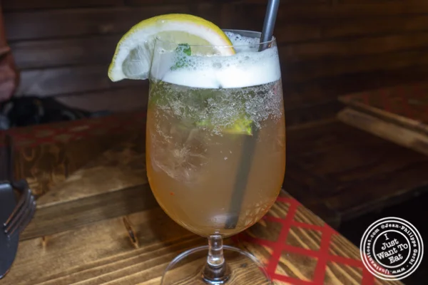 Honey mint iced tea at Woodpecker by David Burke in NYC, NY