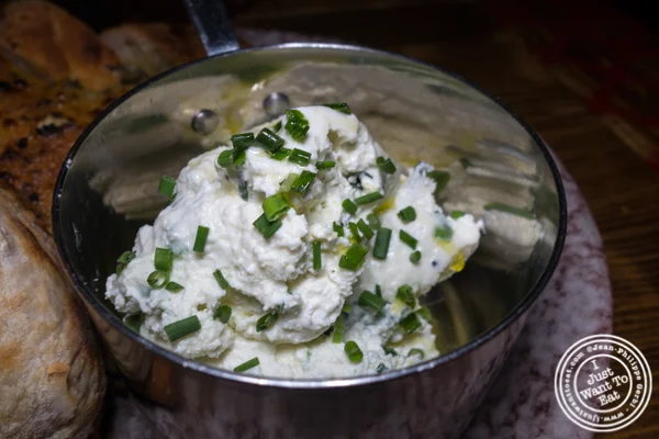 Whipped ricotta at Woodpecker by David Burke in NYC, NY