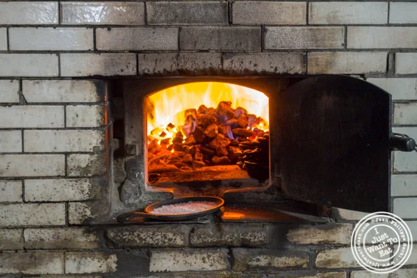 Coal fire oven at Antique Bar and Bakery in Hoboken, NJ