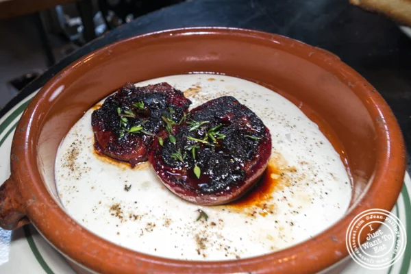 Warm mozzarella at Antique Bar and Bakery in Hoboken, NJ