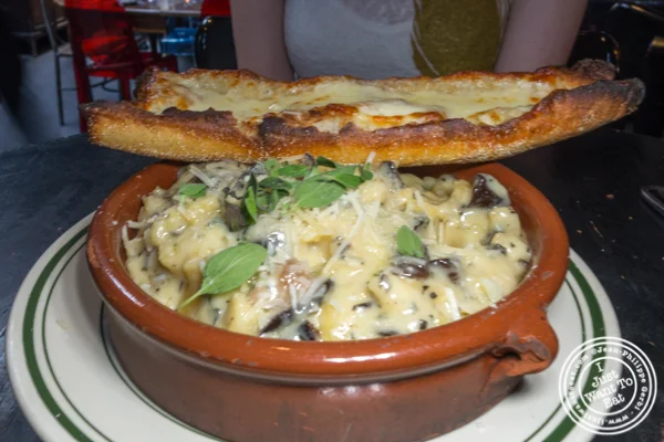 Lasagna edges at Antique Bar and Bakery in Hoboken, NJ