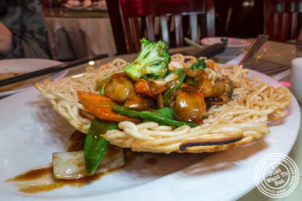 Vegetables pan fried noodles at Joe's Ginger in Chinatown