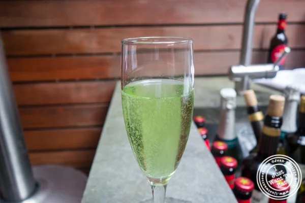 Green apple cotton candy cava cocktail