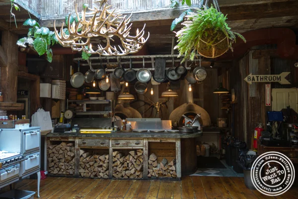 Open kitchen at Shelter Pizza in Williamsburg, Brooklyn