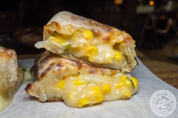 Humita empanada at Shelter Pizza in Williamsburg, Brooklyn