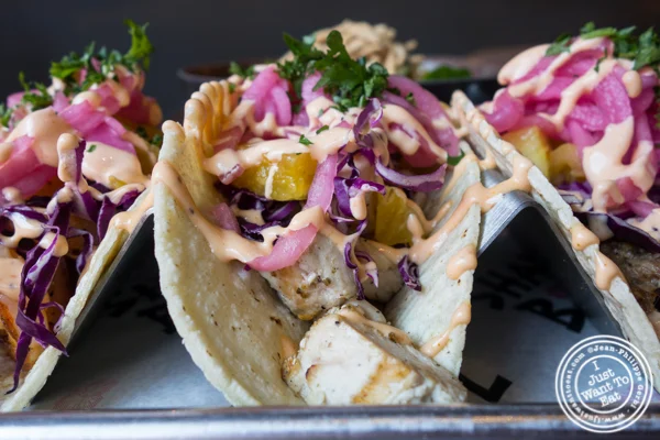 Chicken taco at Shaka Bowl in Hoboken, NJ