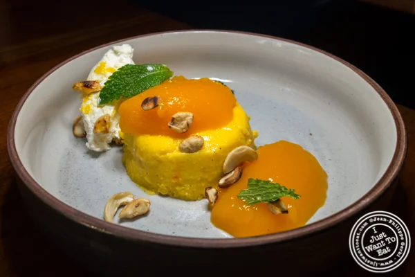 Mango custard at Soul Curry in Hoboken, NJ