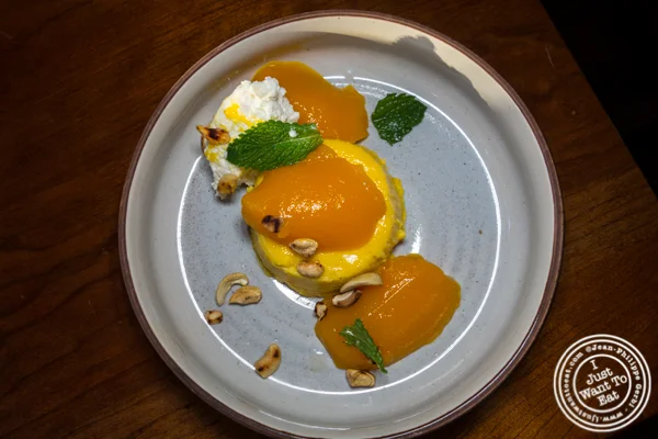 Mango custard at Soul Curry in Hoboken, NJ
