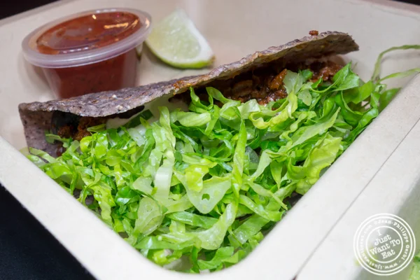 Impossible taco at Taco Dumbo in NYC, NY