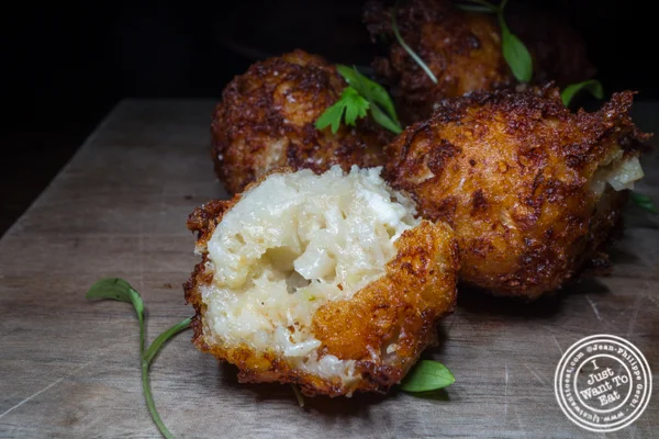 Cauliflower and feta fritters at The Rag Trader in NYC, NY