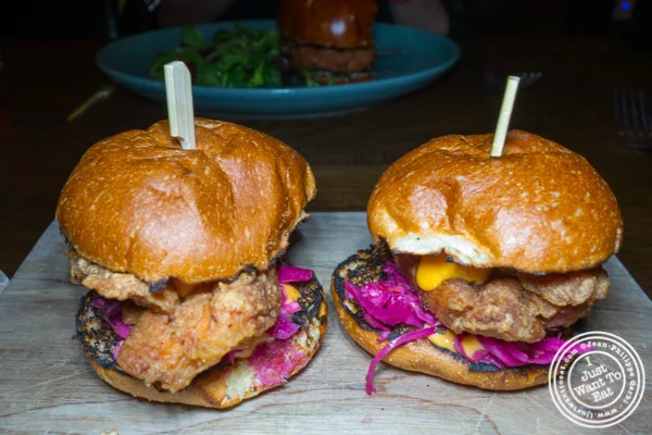 Fried chicken sliders at The Rag Trader in NYC, NY