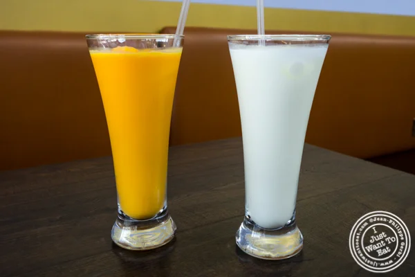 MAngo and sweet lassi at Garam Masala in Ridgewood, Queens
