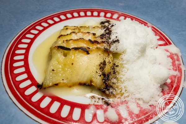 Grilled eggplant in abstract at Osteria Francescana in Modena, Italy