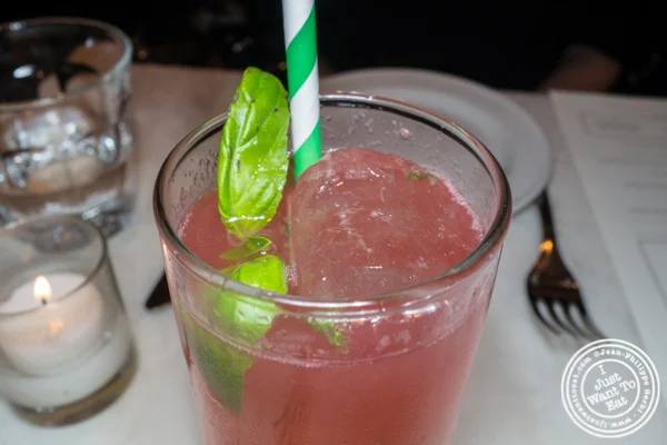 Strawberry basil fizz at La Pecora Bianca, Midtown East