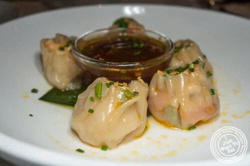 Lobster and shrimp dumpling at Gallaghers Steakhouse in NYC, NY
