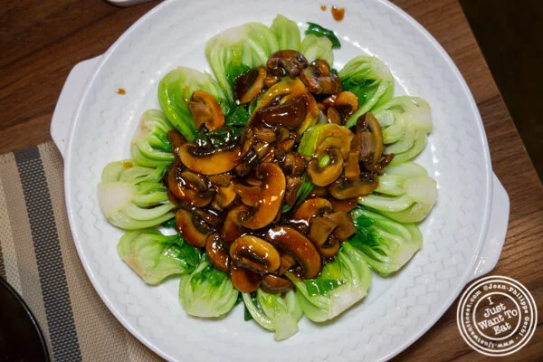 Vegetable with black mushroom at Alley 41 in Flushing, Queens