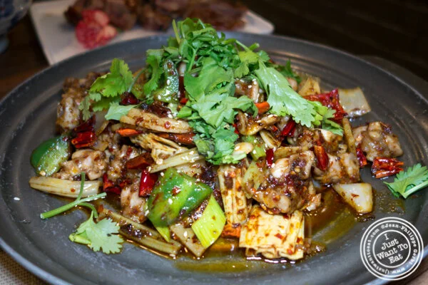 Frog with dry pepper at Alley 41 in Flushing, Queens