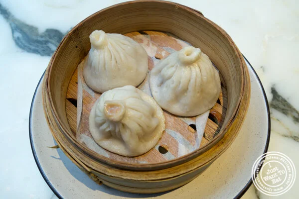 Pork and shrimp soup buns at Hao Noodles in Chelsea