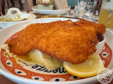 The Santa's schnitzel at @mamamezzenyc , the new restaurant from @chefeinat, is a must have: crispy on the outside, while the pounded chicken was moist 🤤

.
.
.
.
.
#foodblog #foodie #foodiesofinstagram #foodies
#foodblogger #foodiegram #foodiegram 