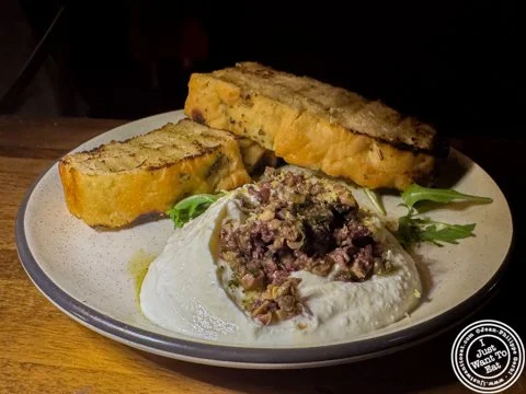 On the blog today, @chabellacatering  in Savannah, where we went on Christmas Eve. We started off our dinner with their house made focaccia that was accompanied by whipped ricotta and tapenade, as well as their roasted eggplant salad. However, what I