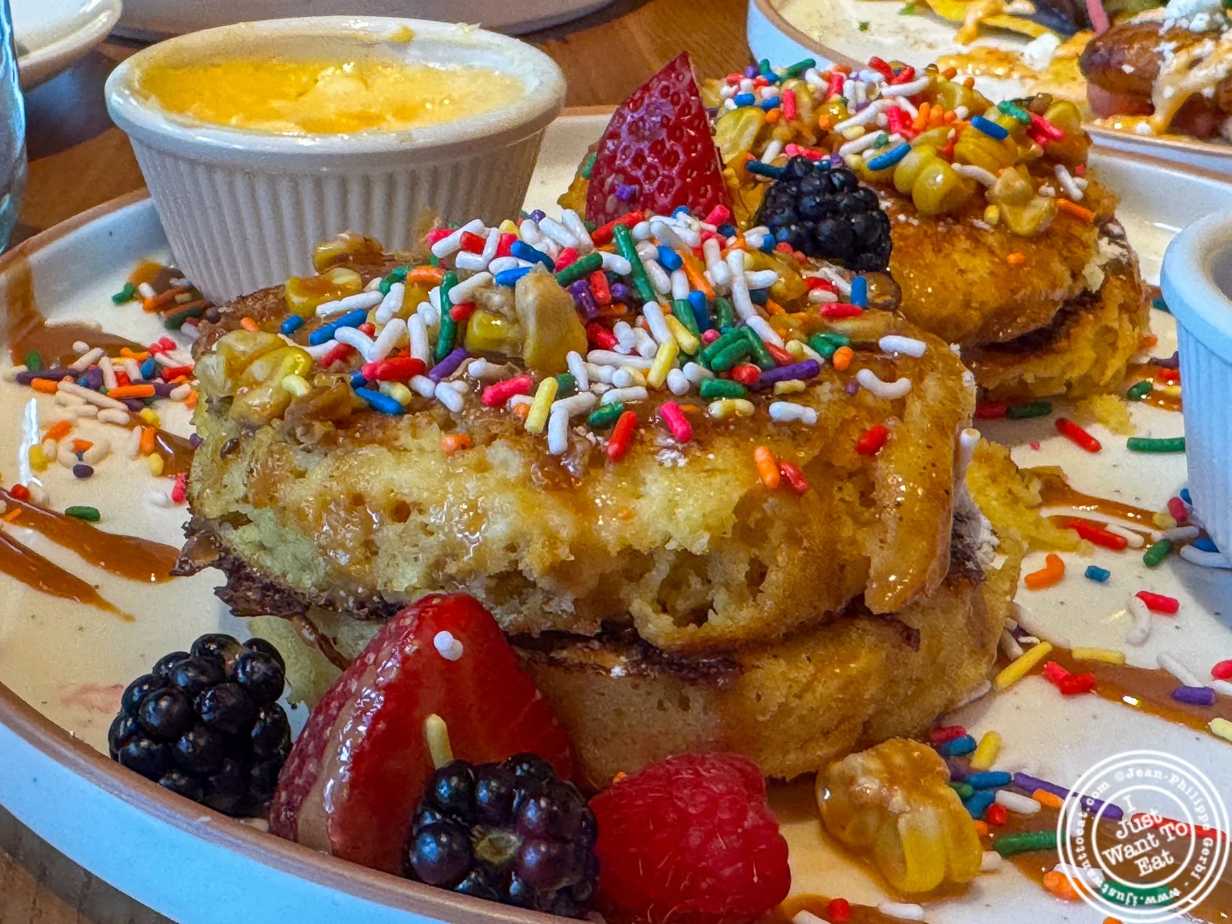 Corn pancakes at Meximodo in Jersey City, NJ