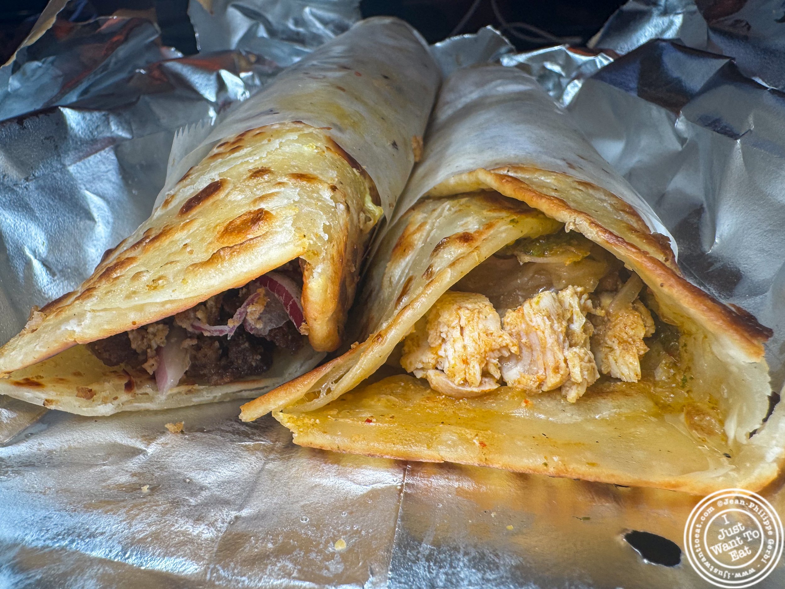unda chami roll and unda chicken tikka roll at The Kati Roll Company