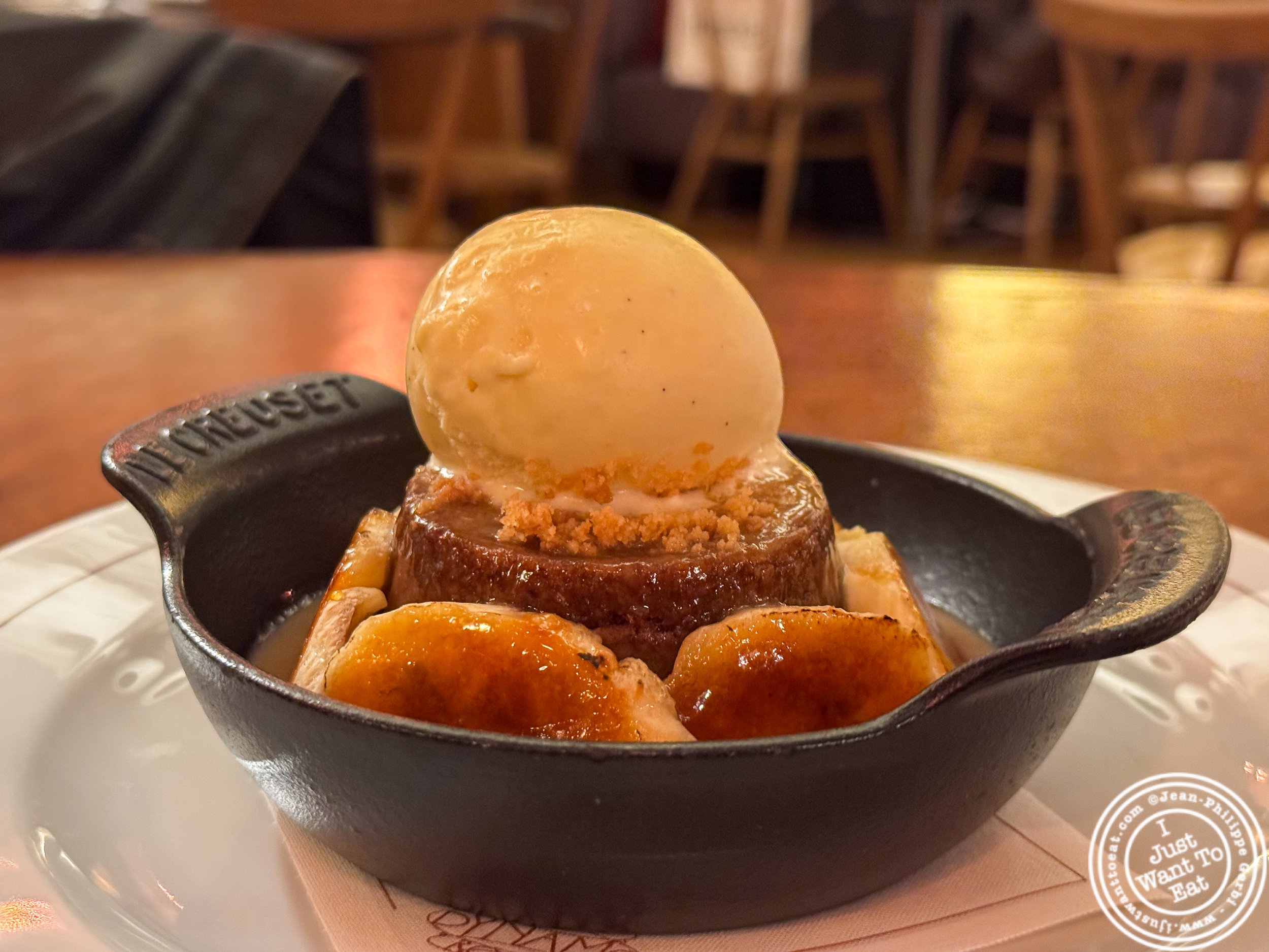 Banana foster sticky toffee pudding at The Dynamo Room in NYC, NY