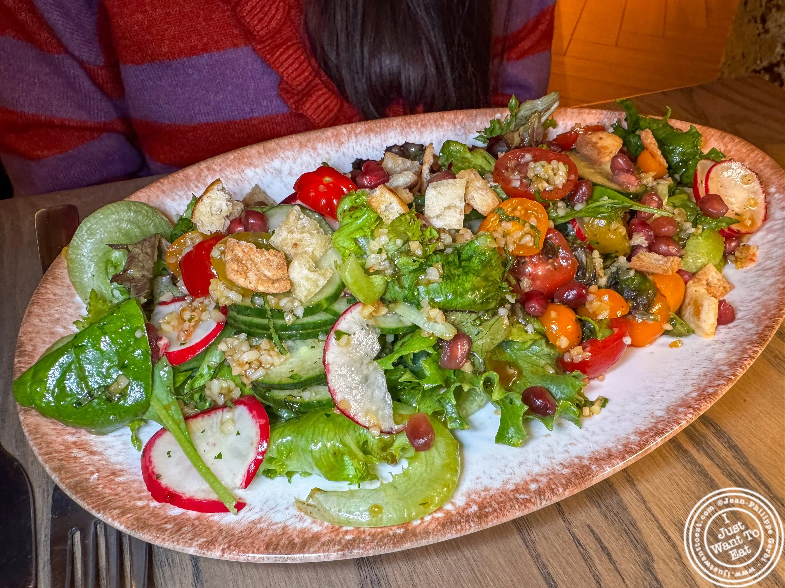 Fattoush salad at Solaz Mediterranean Cuisine, in Jersey City