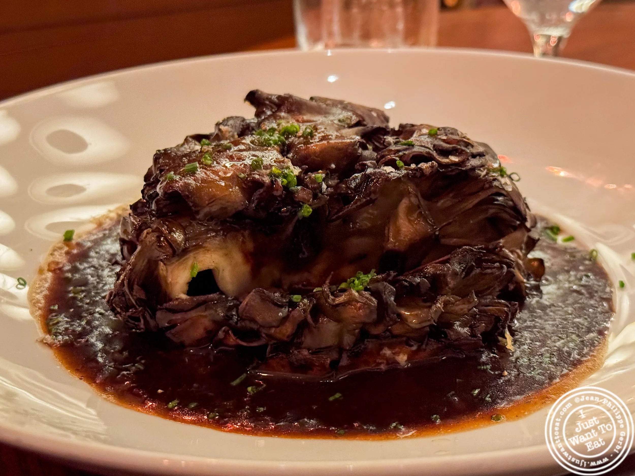 Maitake mushroom steak at The Dynamo Room in NYC, NY