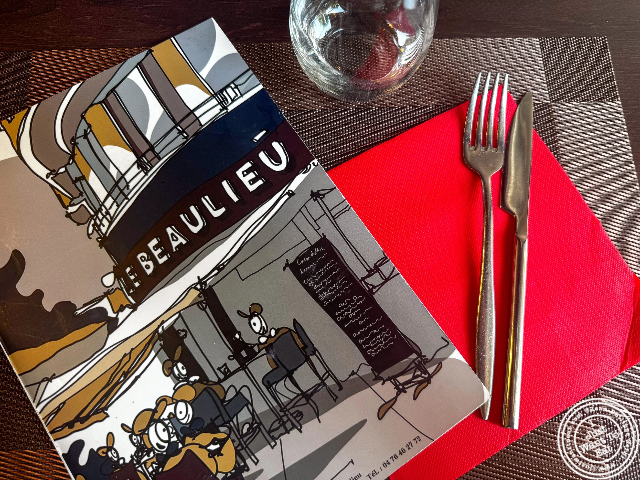 Menu of Le Beaulieu in Grenoble, France
