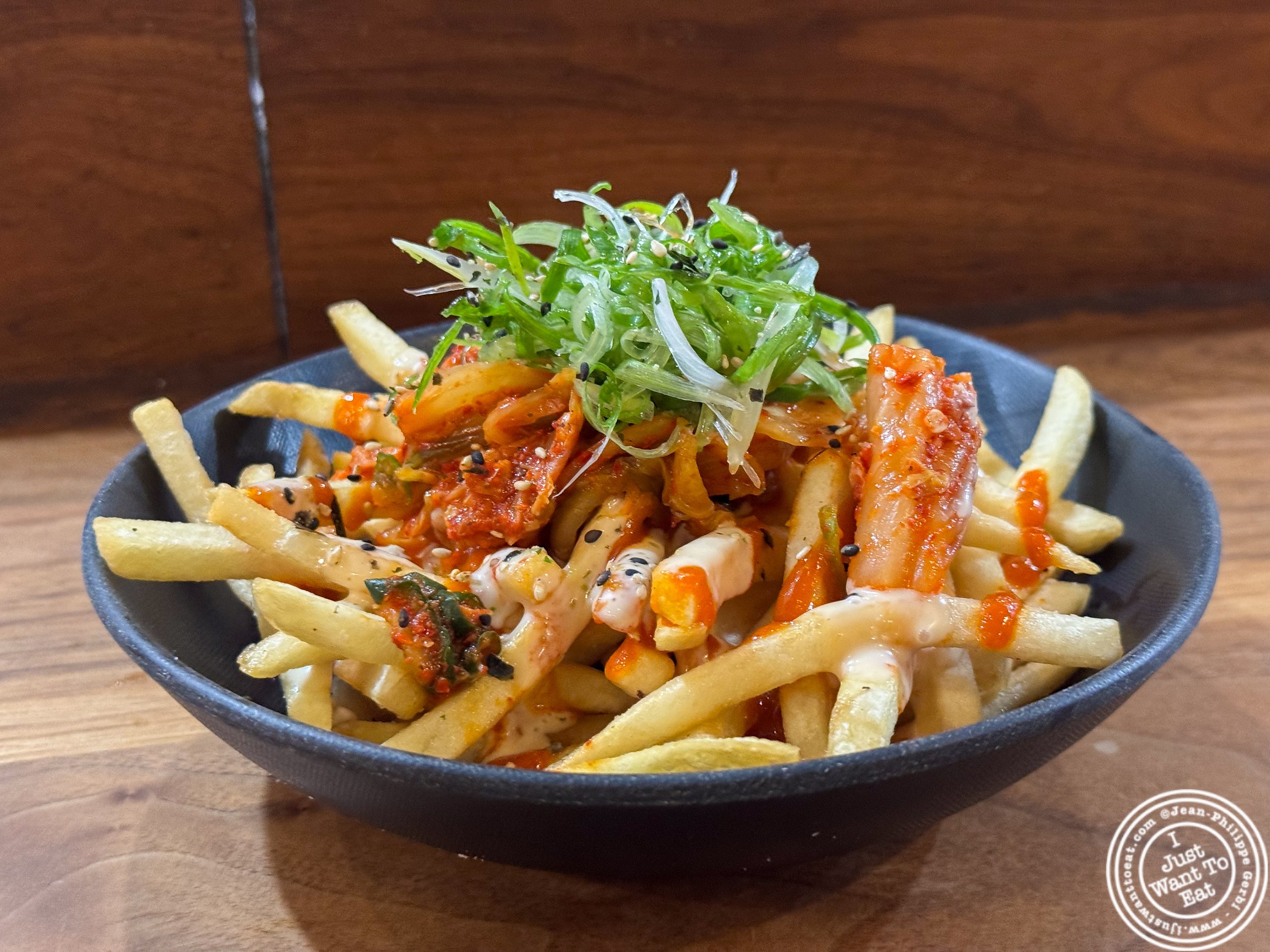 Known fries at Mokbar, Korean restaurant in Chelsea Market, NYC