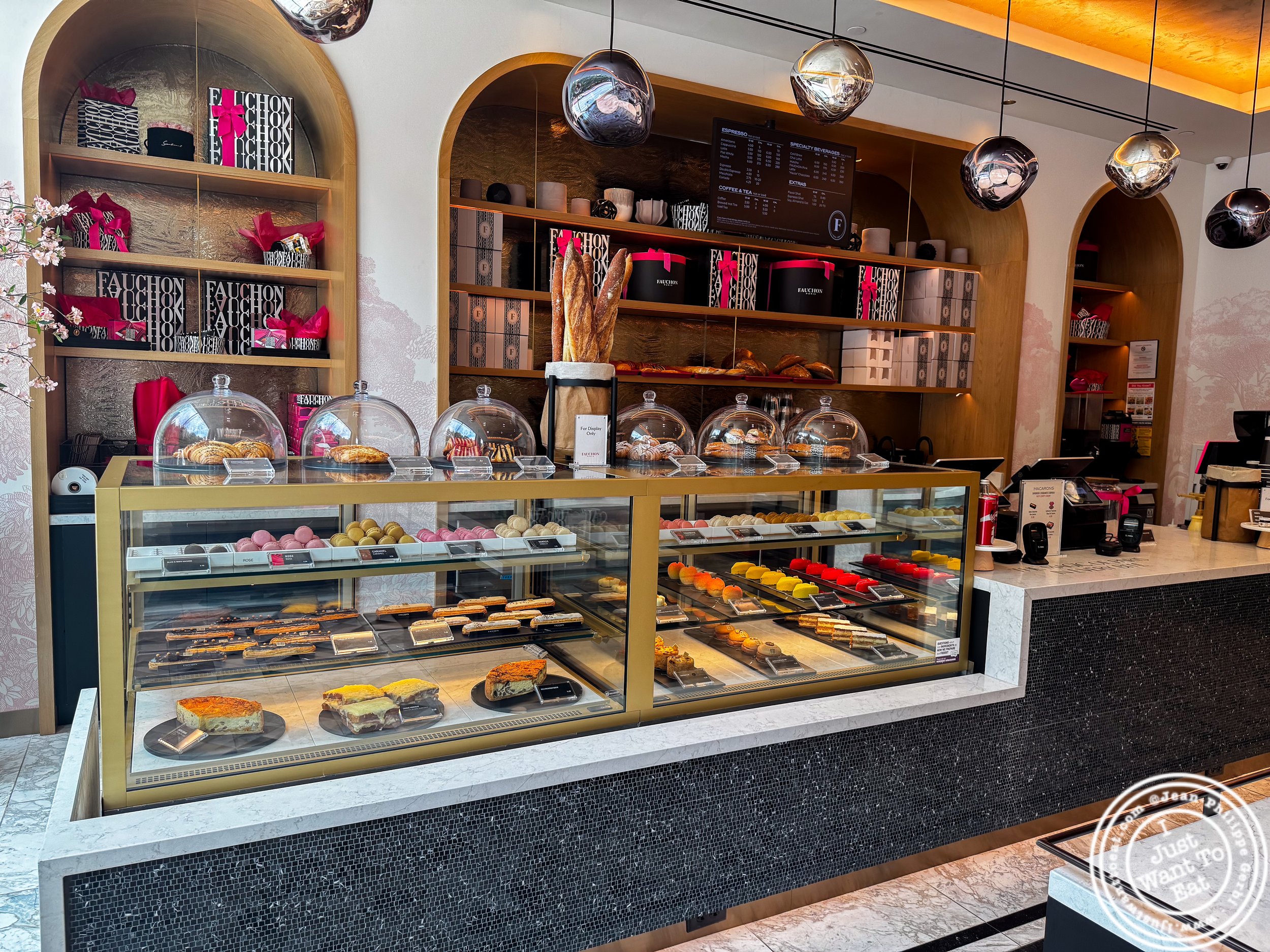 Cafe section at Fauchon Bryant Park  in NYC, NY