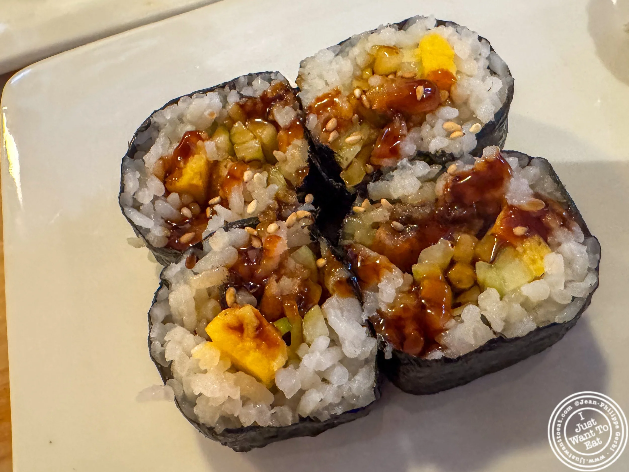 Unagi tamago roll at Happy Tuna, Japanese restaurant in NYC, NY