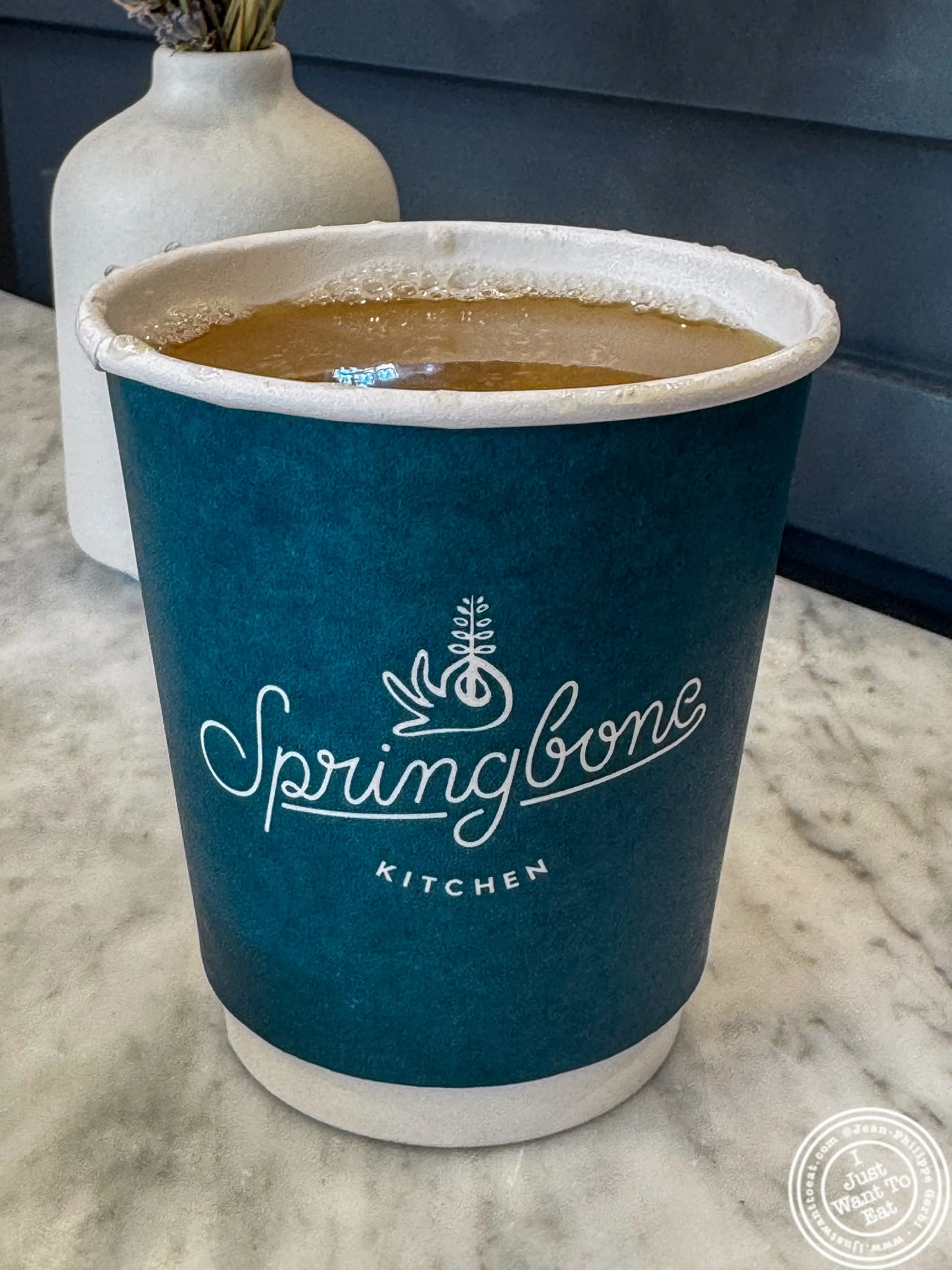 Liquid Gold bone broth at Springbone in Hoboken, NJ