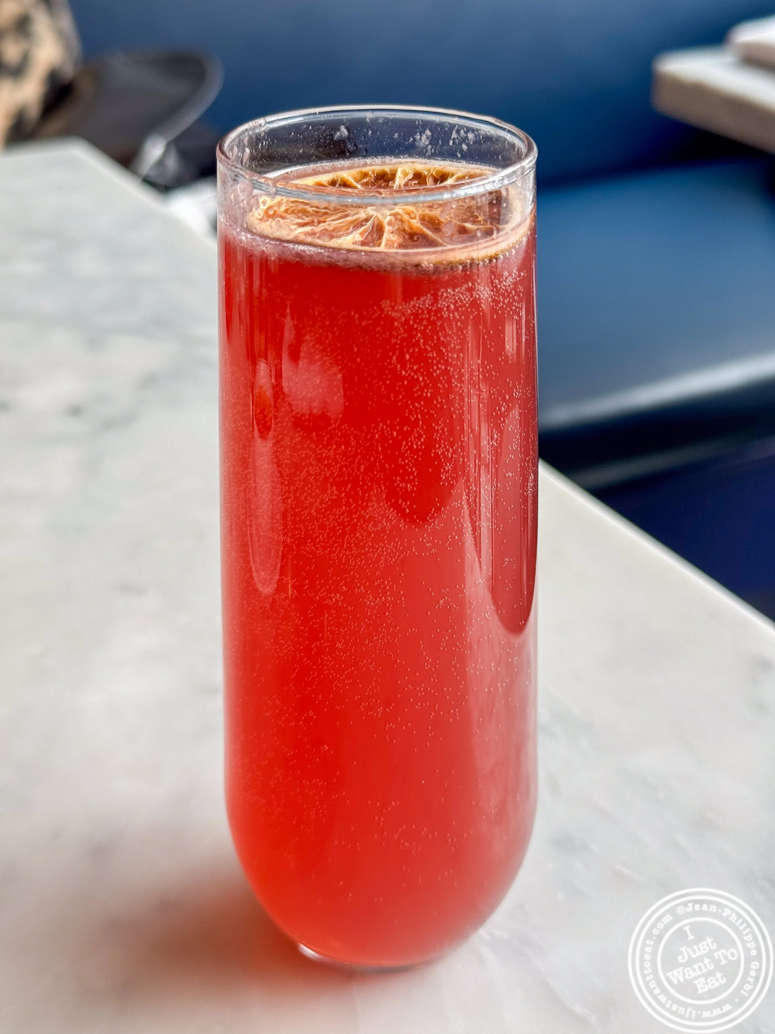 Lychee pom pom mocktail at Willow Vegan Bistro in NYC