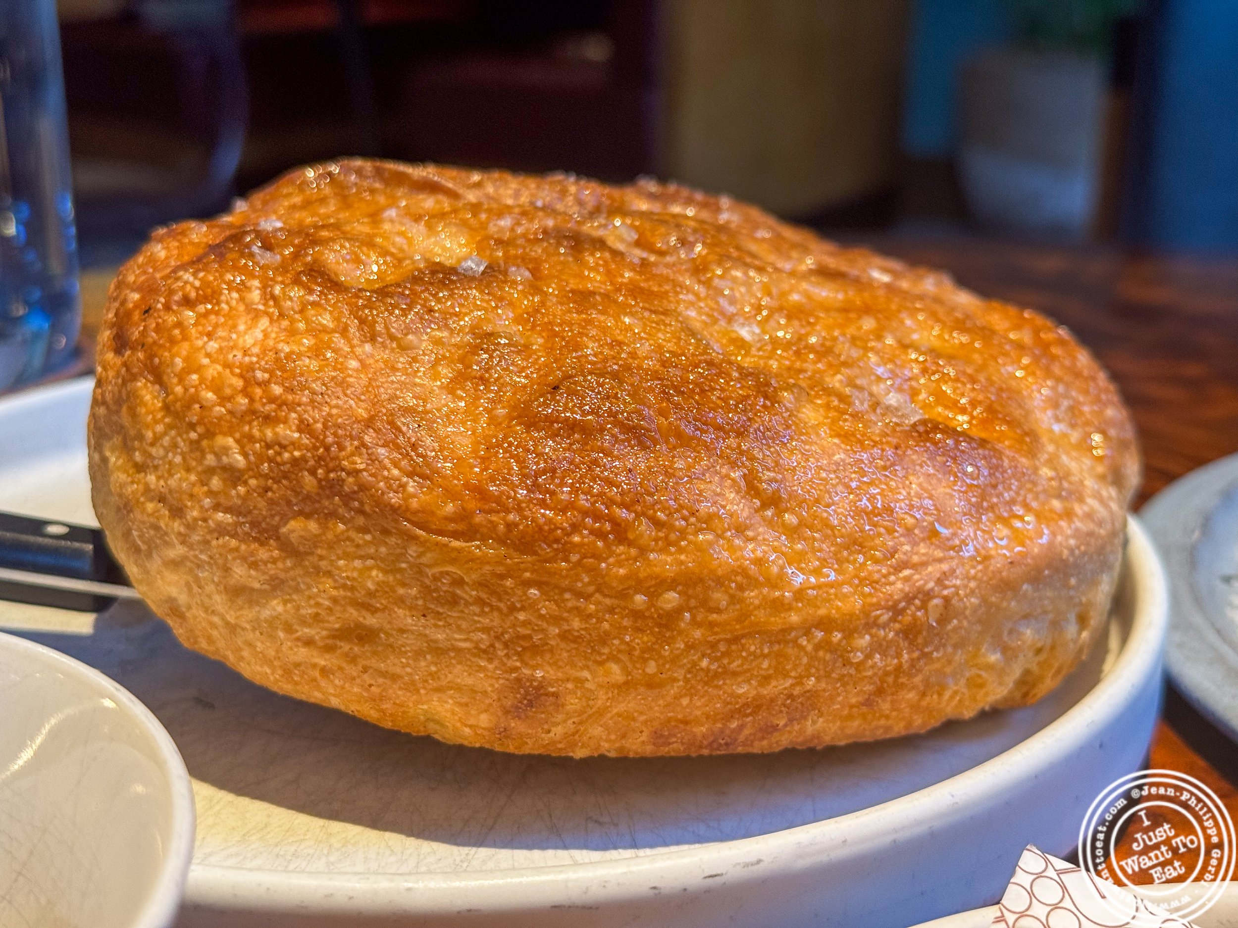 Cast iron focaccia at Ci Siamo in NYC