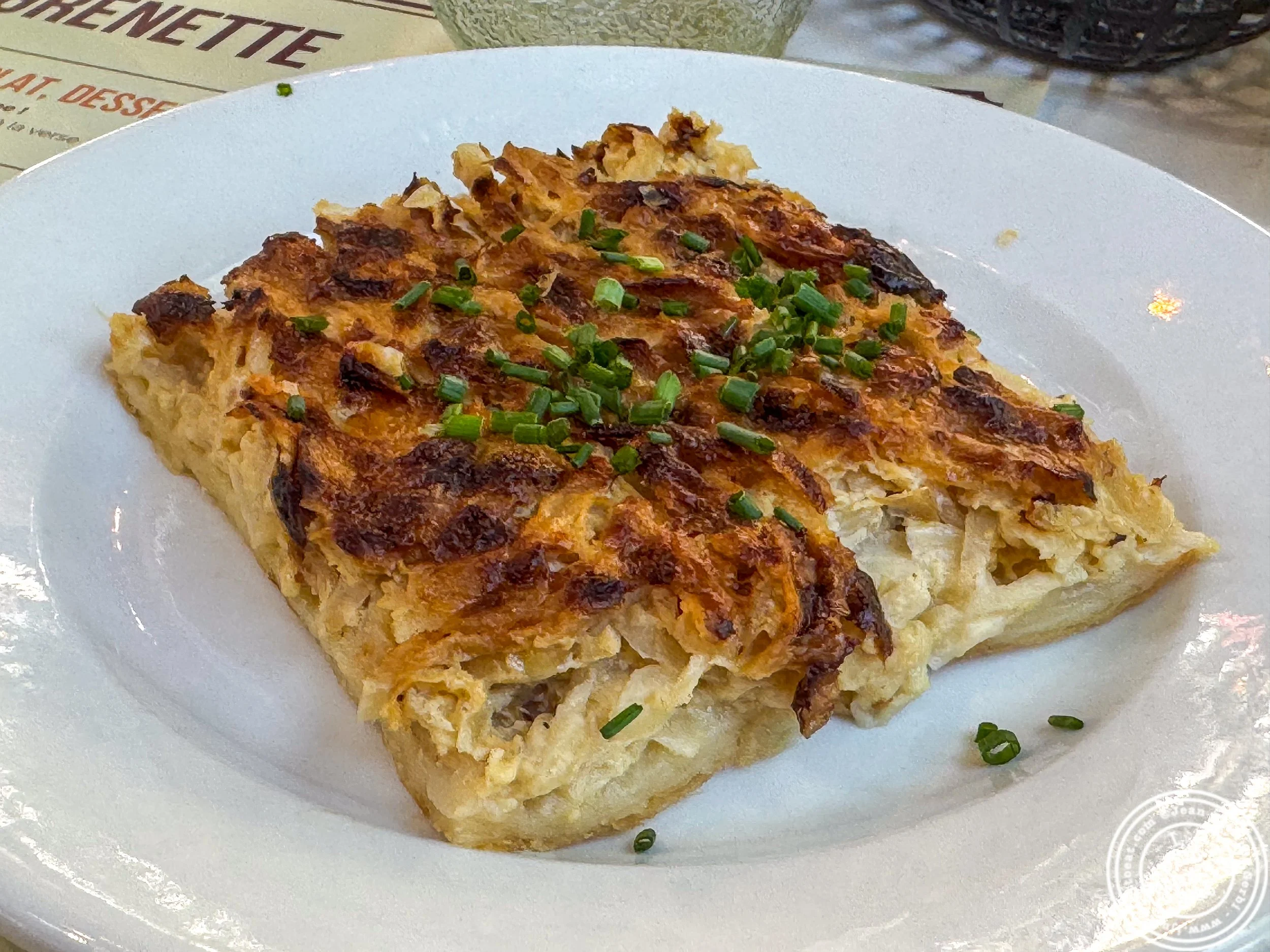 Onion tart at Bouillon Grenette in Grenoble, France