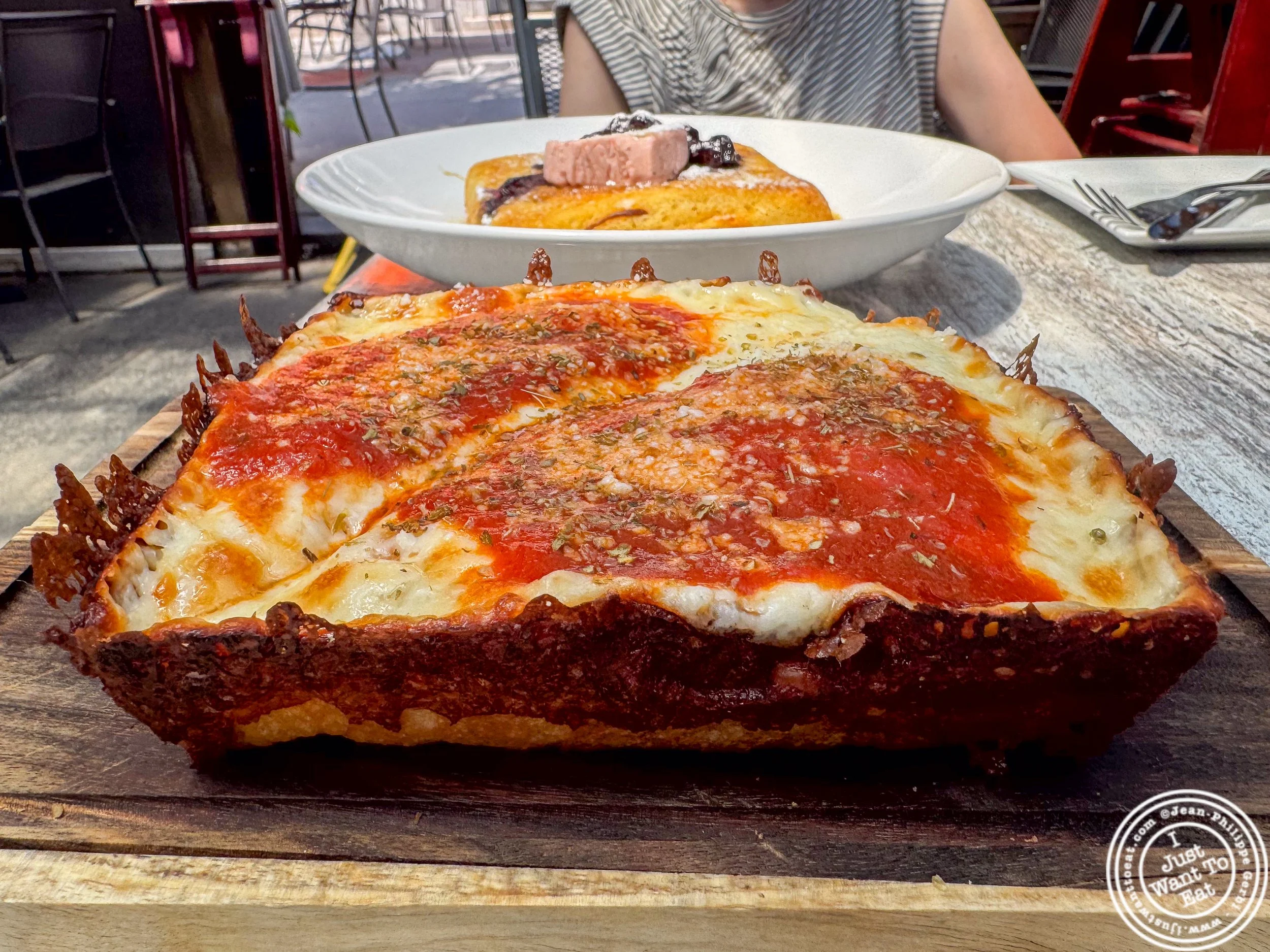 Detroit pizza at Luna in Jersey City, NJ