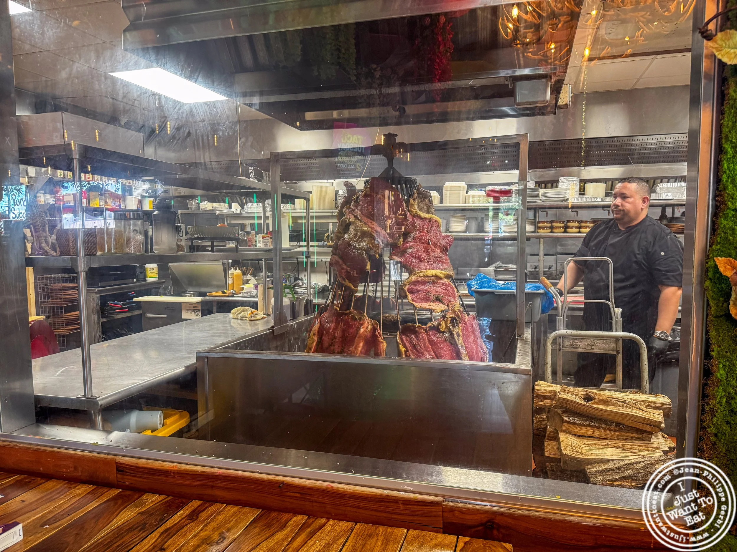 Kitchen with vertical grill at Colombian Streakhouse and Lounge in Bound Brook, NJ
