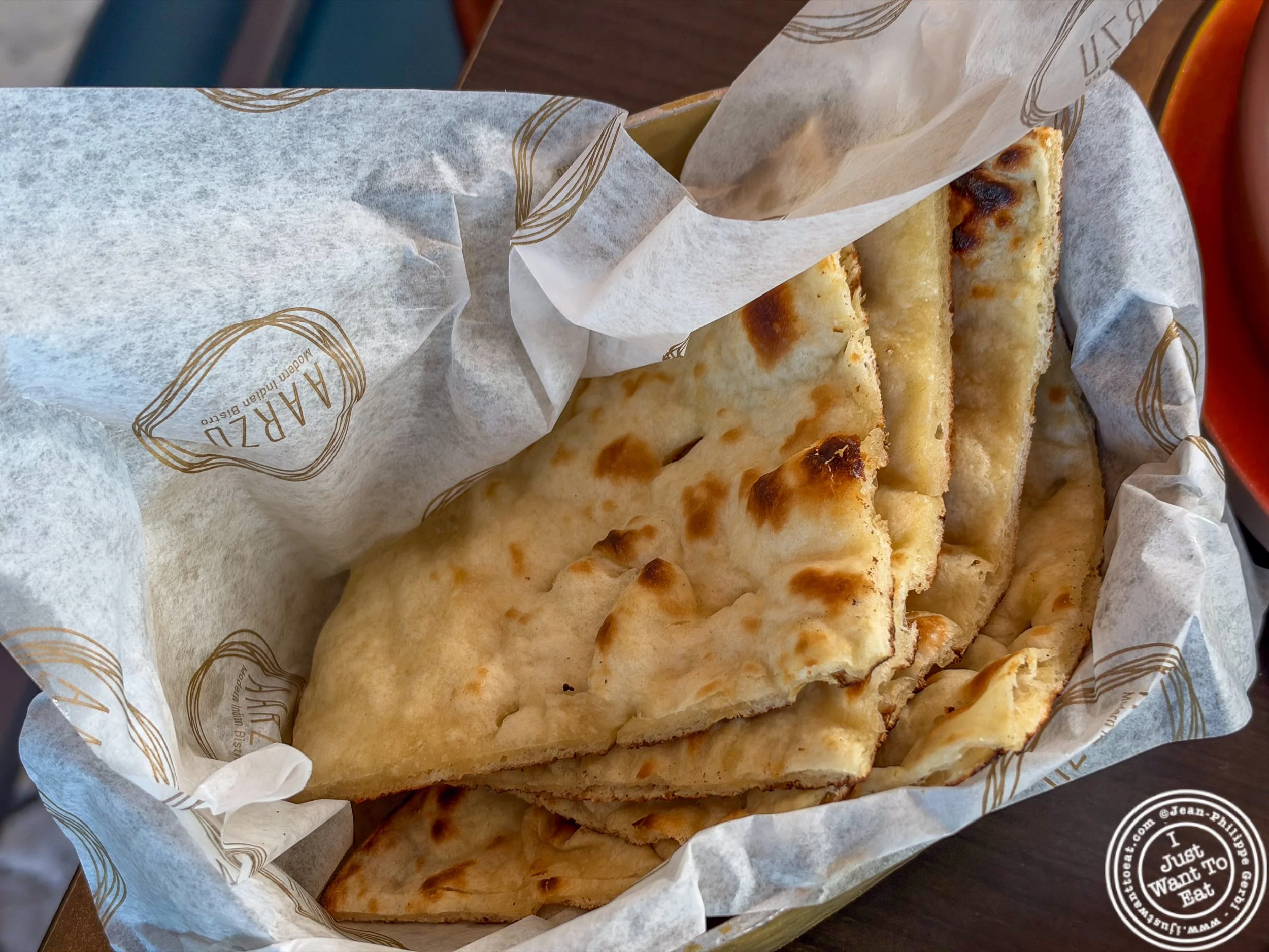 Butter naan at Aarzu in Freehold, NJ