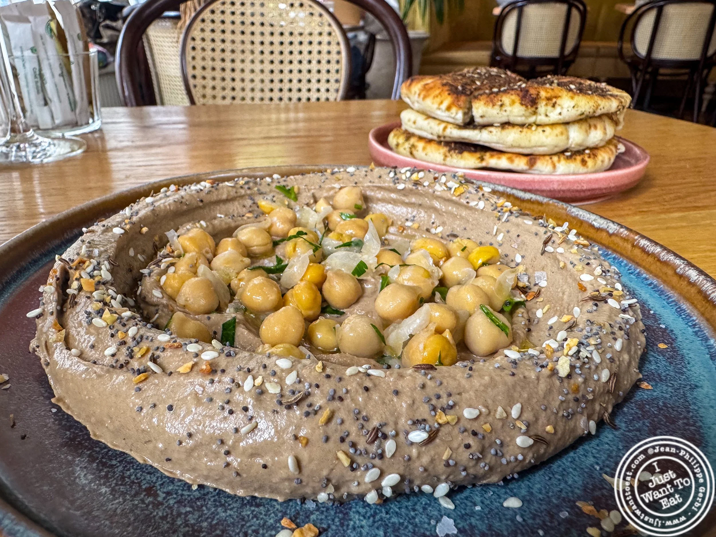 Black garlic hummus at Leonetta in NYC
