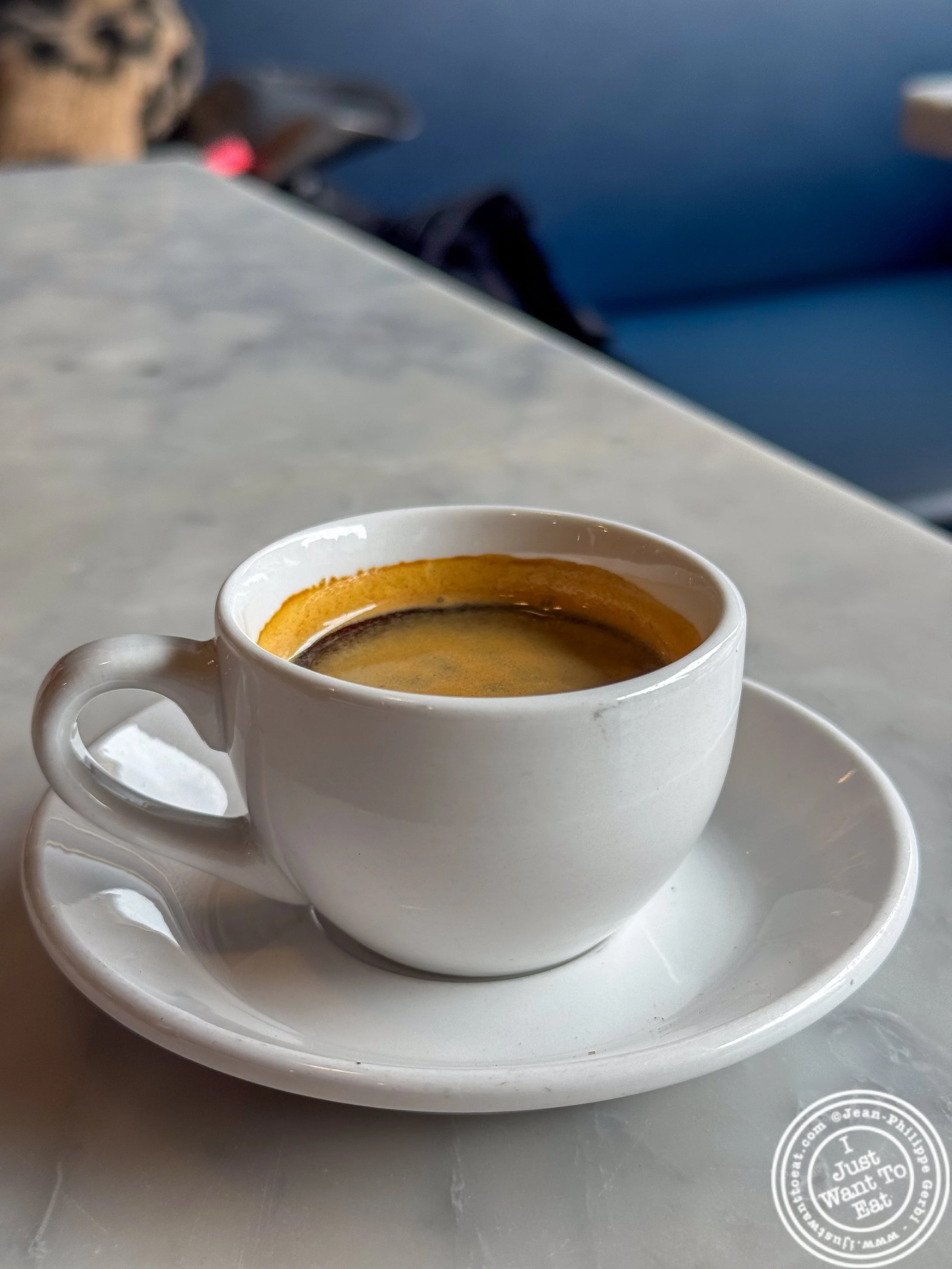 Double espresso at Willow Vegan Bistro in NYC