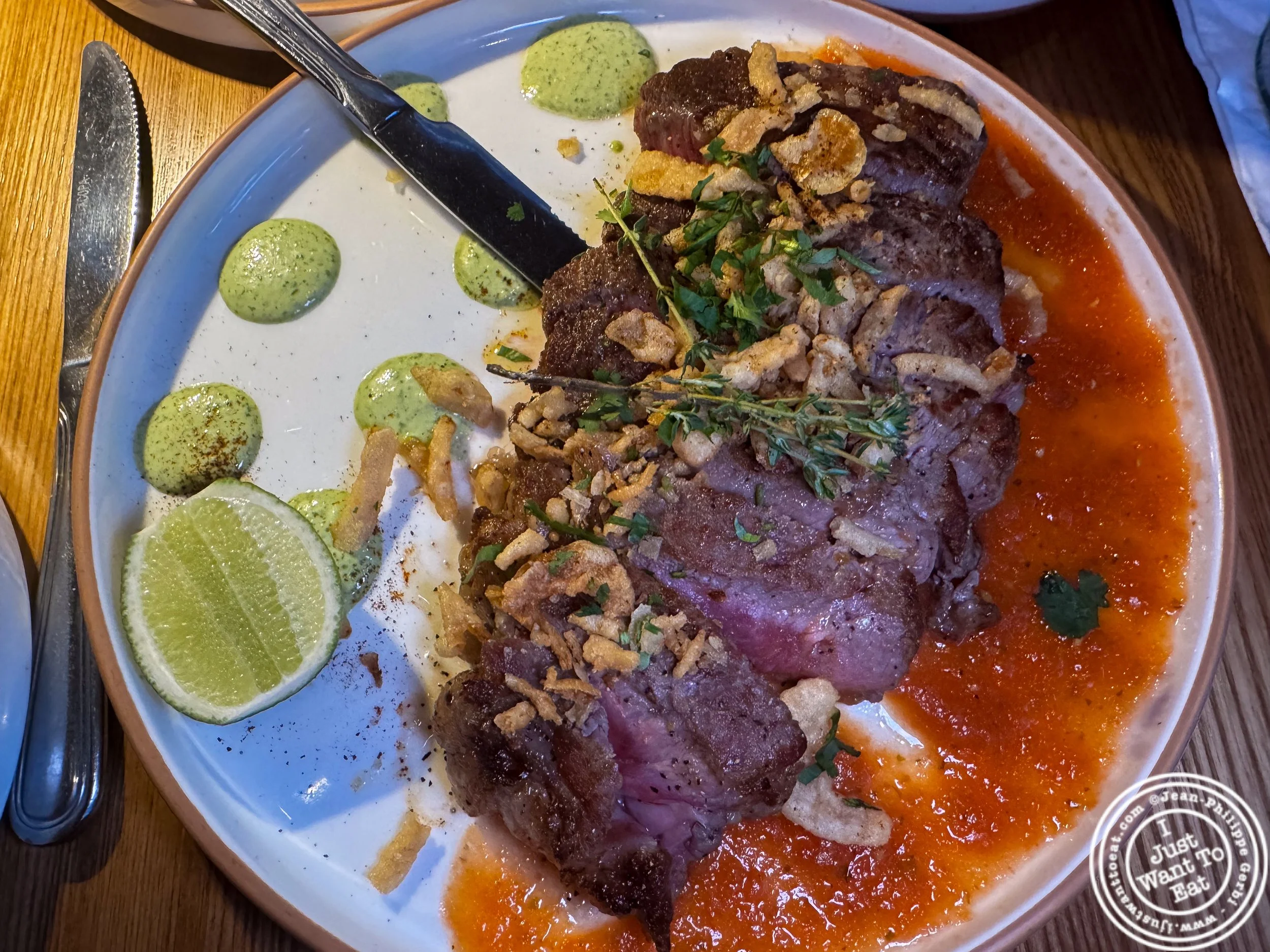 Ribeye divorciado at Meximodo in Jersey City, NJ