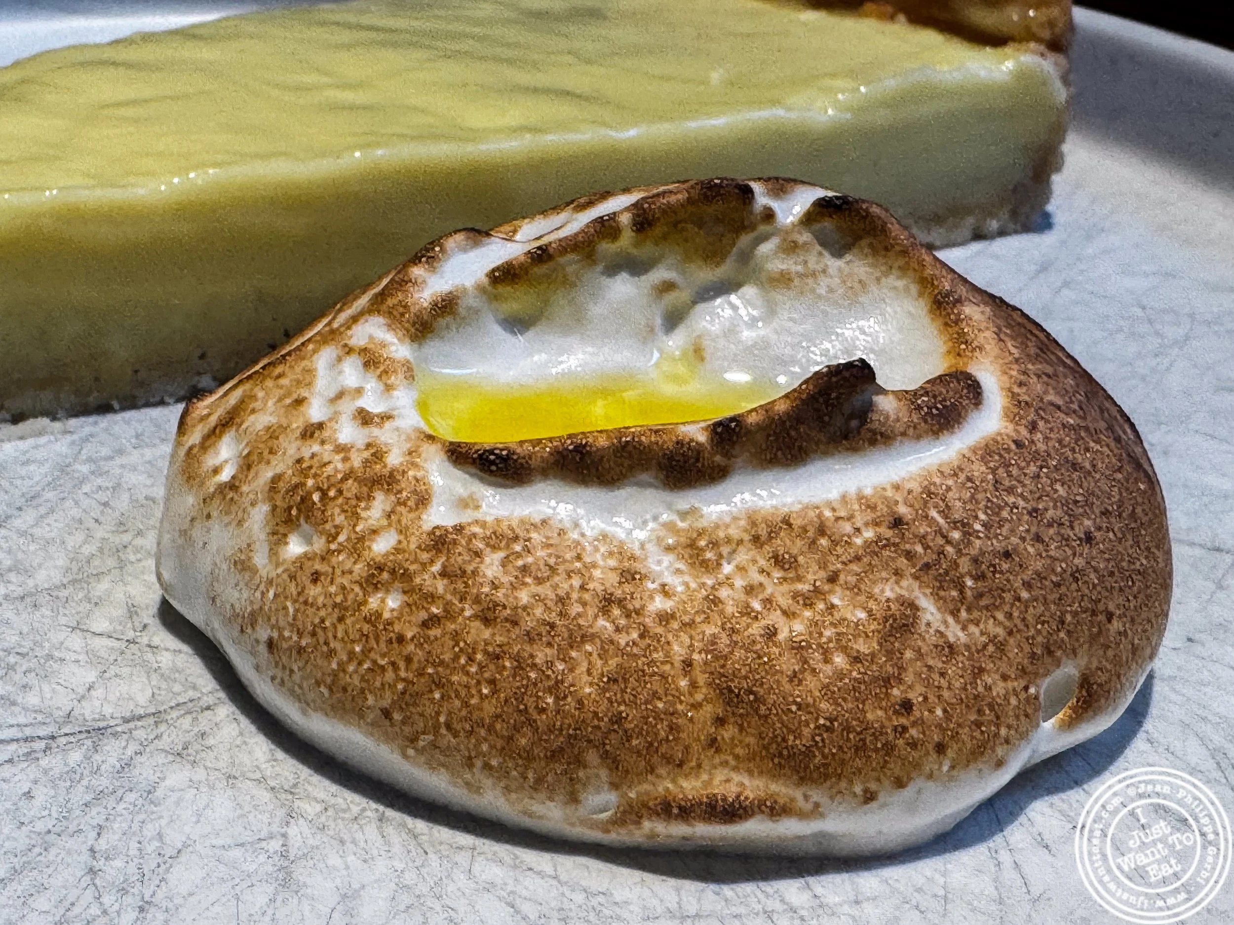 Lemon torta with meringue and olive oil at Ci Siamo in NYC