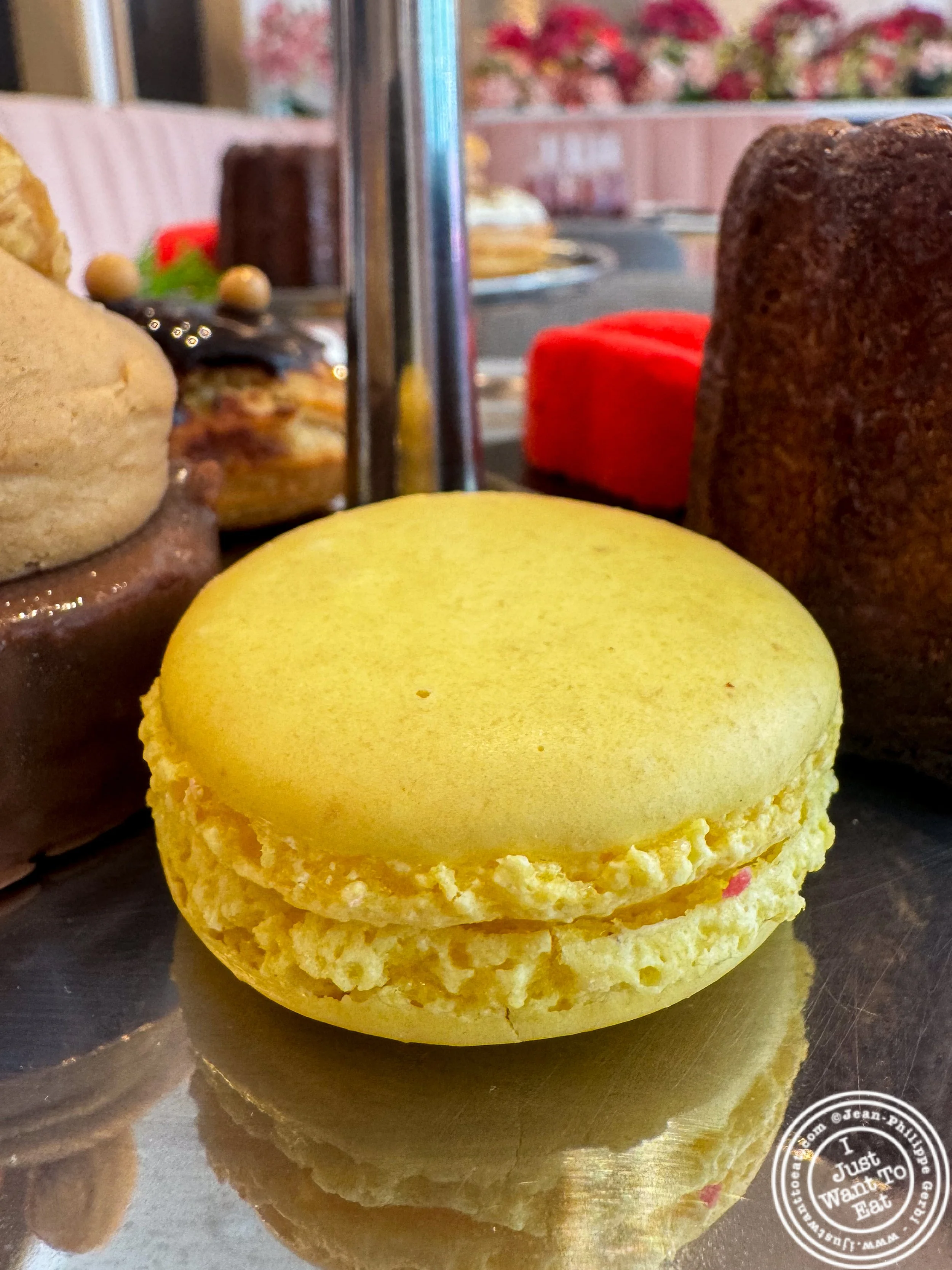Lemon macaron at Fauchon Bryant Park in NYC, NY