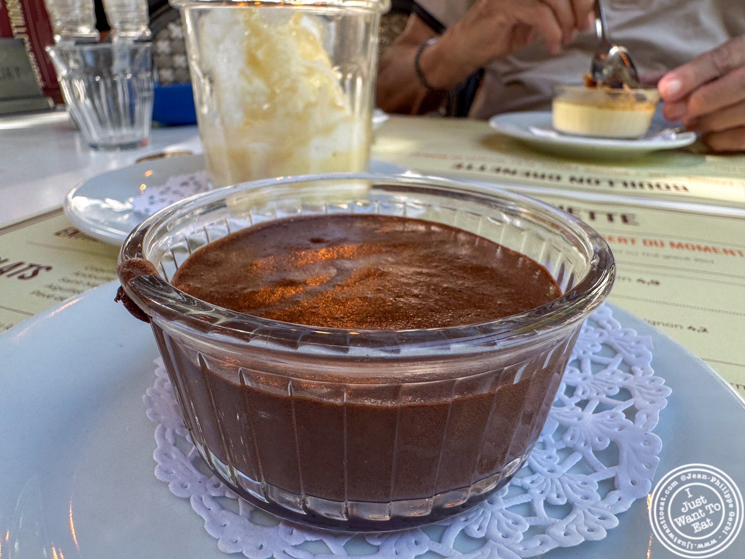 chocolate mousse at Bouillon Grenette in Grenoble, France
