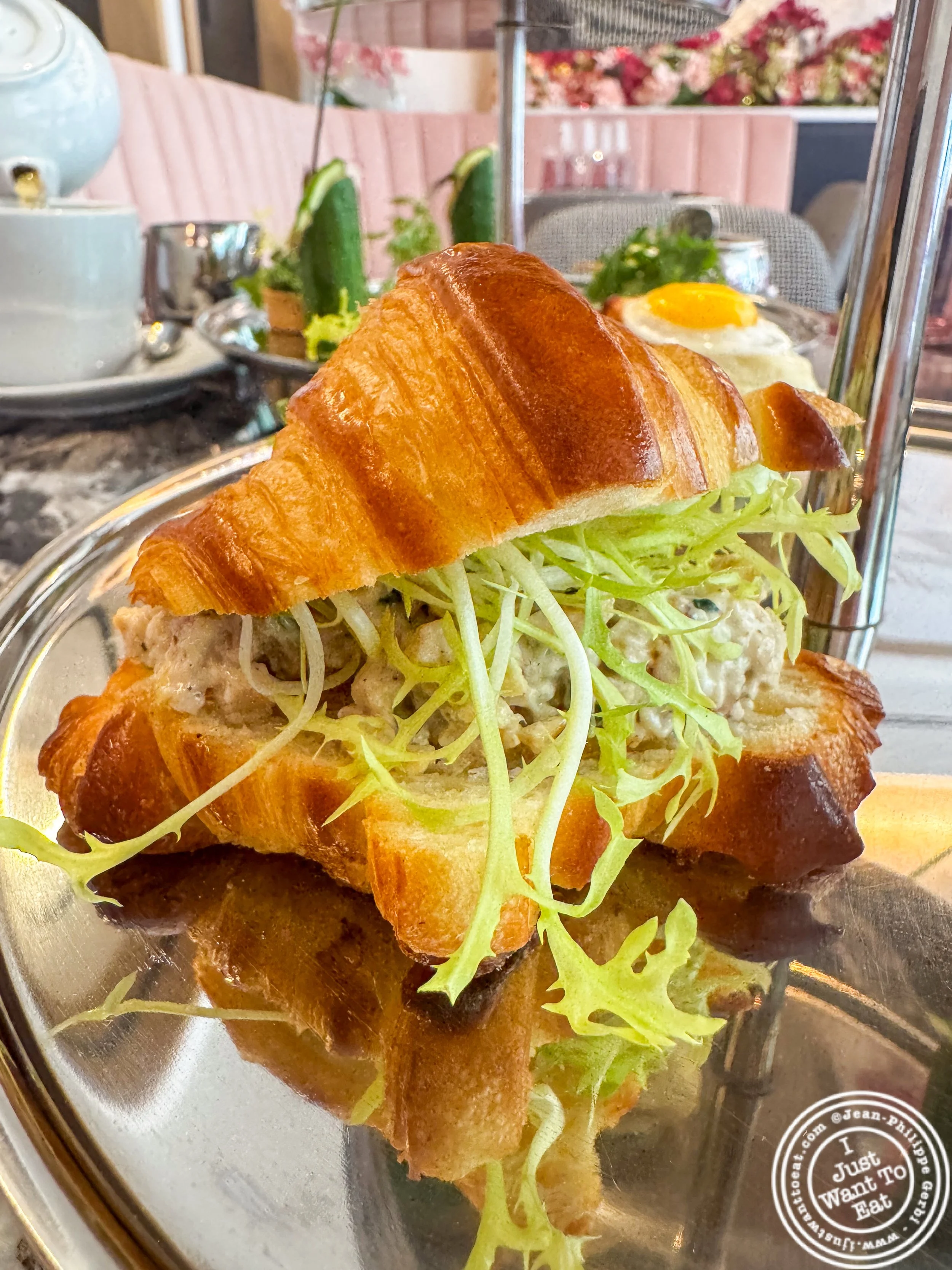 Tarragon chicken mini croissant at Fauchon Bryant Park in NYC, NY