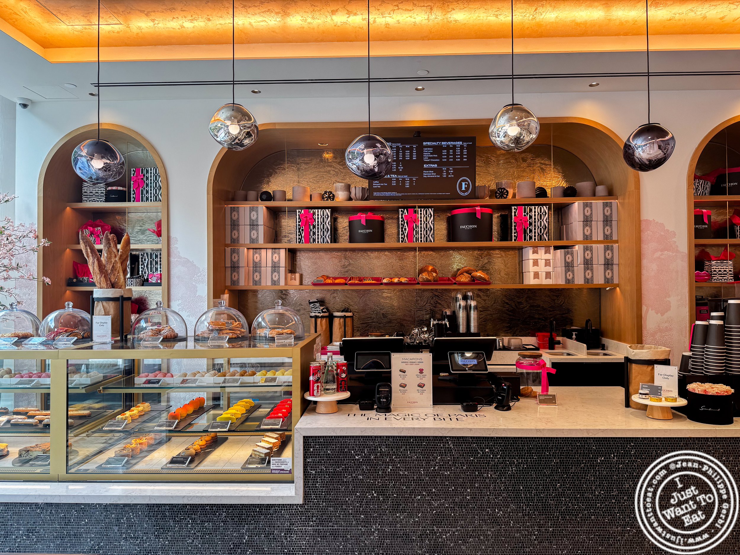 Cafe section at Fauchon Bryant Park  in NYC, NY