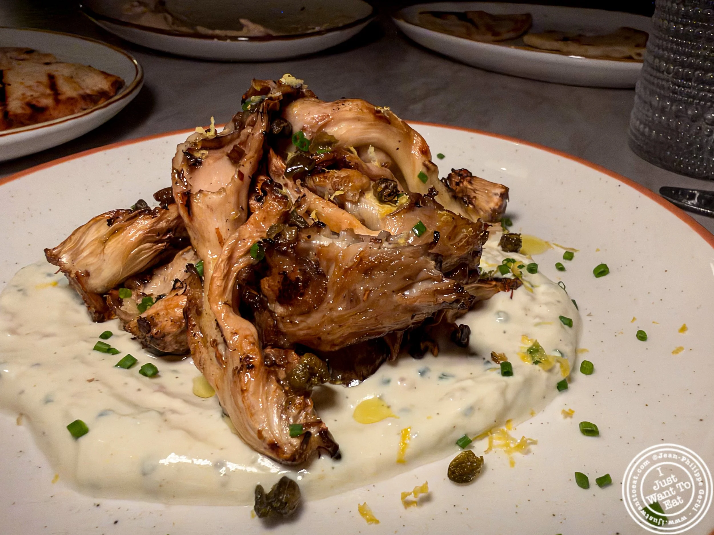 Grilled mushrooms at Amavi in NYC