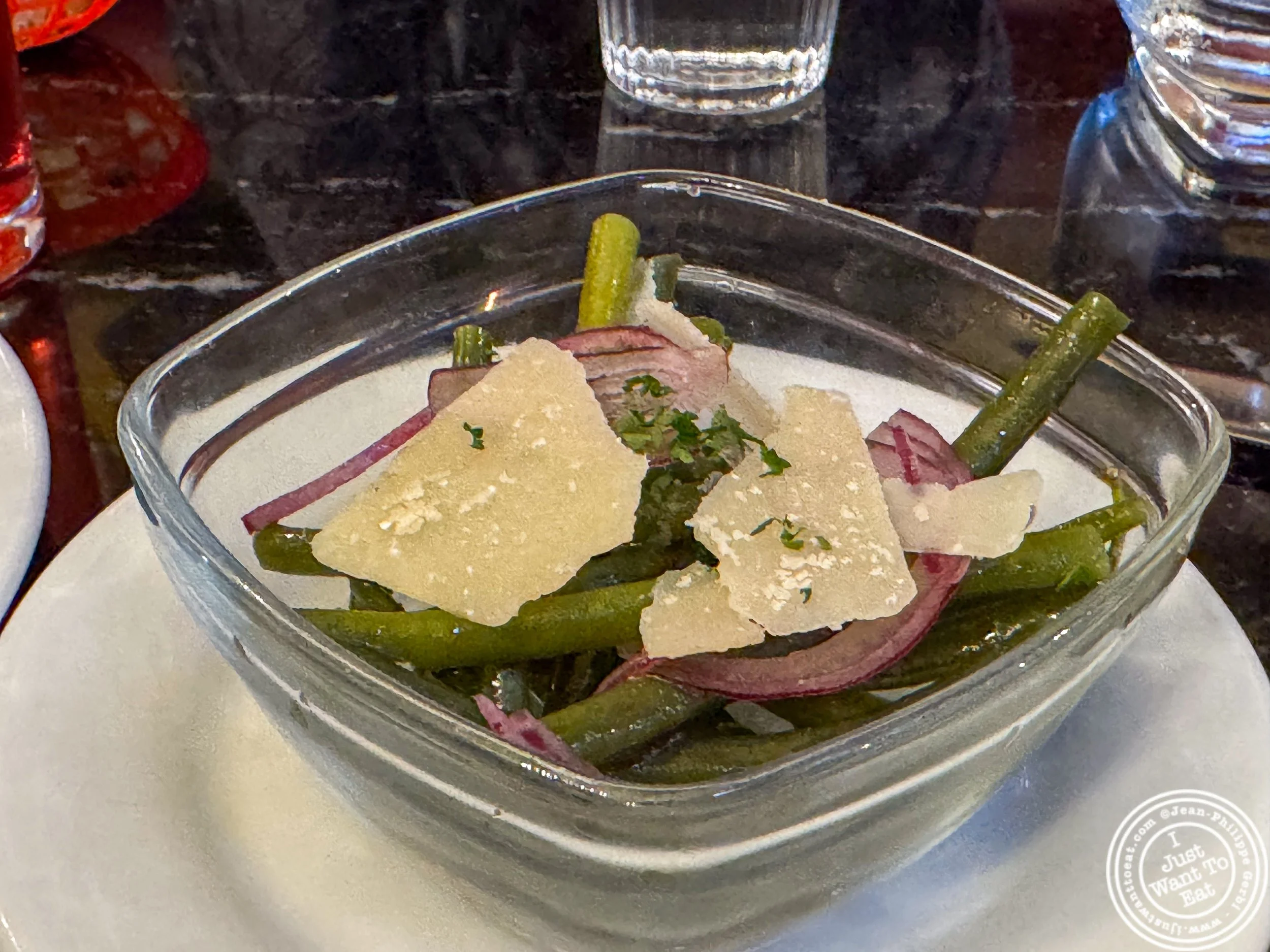 Haricot verts and parmesan at Le Bouillon des Archers in Grenoble